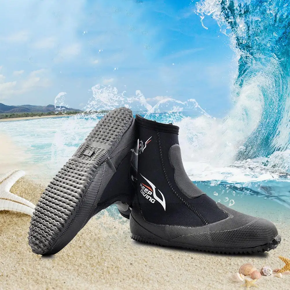 

5mm Neoprene High Upper Diving Boots Anti-slip Adult Diving Drifting Surf Fishing Boots J2n8