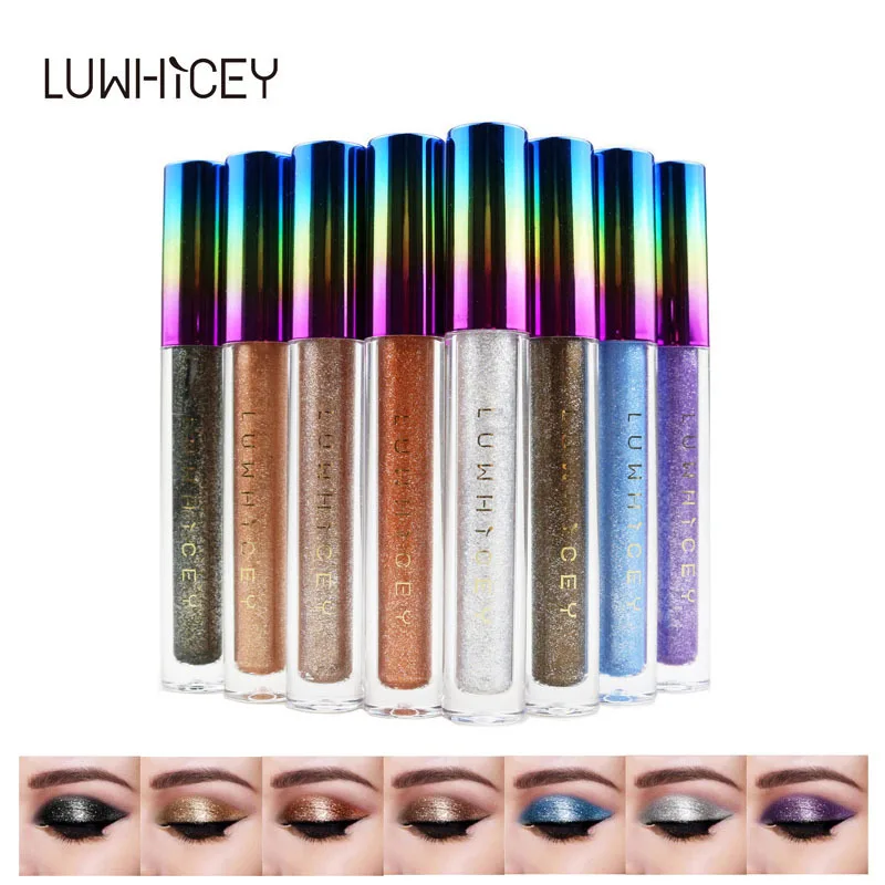 8 цветов жидкие тени для век макияж глаз Блестящий Бриллиант долговечные