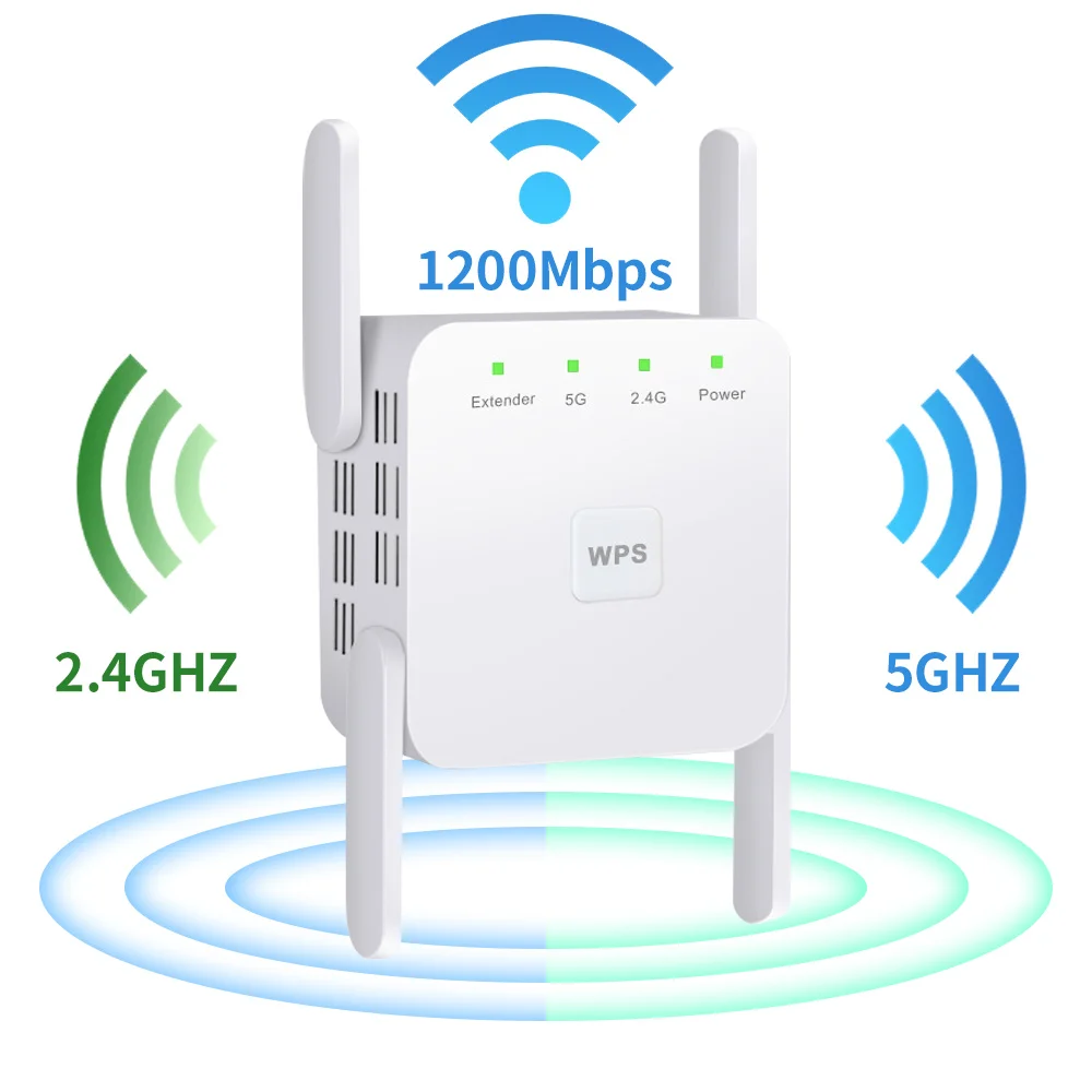 2.4G 5G Wireless WiFi Repeater Wi Fi Amplifier 300M 1200 Mbps WiFi Booster router 5Ghz Wi Fi Long Range Extender Access Point