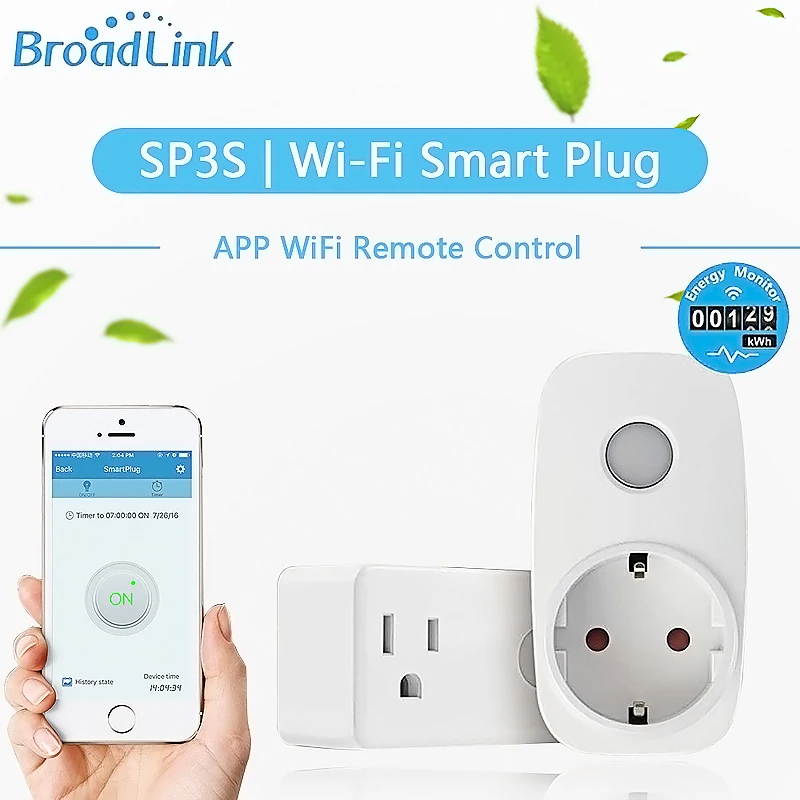 Broadlink SP3S разъем умный дом США ЕС Wi-Fi разъем измерителя питания для Alexa IFTTT Google домашняя Автоматизация приложение дистанционное управление