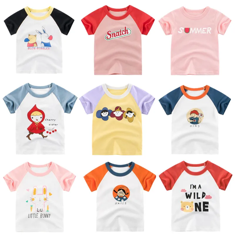 Новинка лета 2020 Детская футболка с коротким рукавом для девочек детская одежда