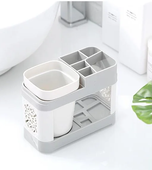 

Bathroom Toothbrush Toothpaste Holder Case Electric Shaving Makeup Brush Dispenser Holder Organizer Accessories Storage