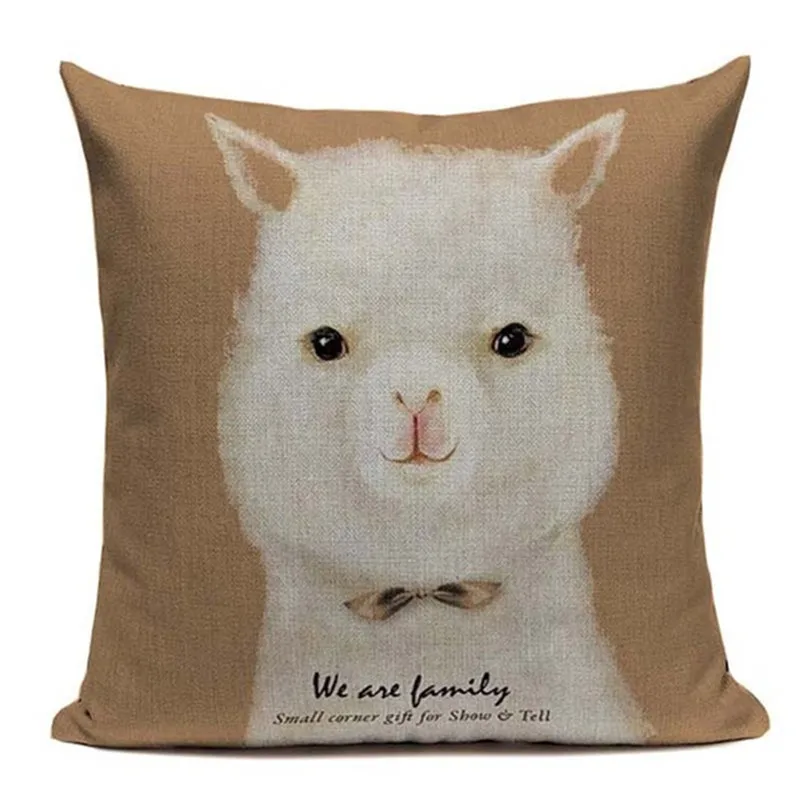 Элегантная хлопчатобумажная льняная наволочка в Корейском стиле с изображением маленького животного 45 см x