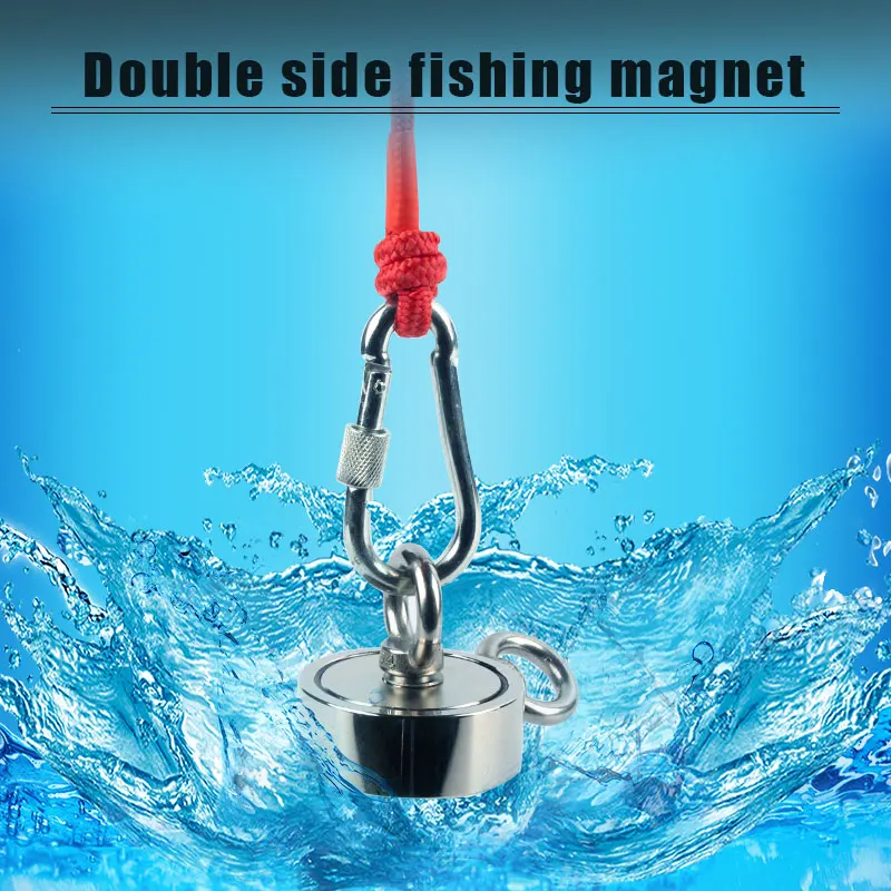 

120Kg Label Design Super Salvage Magnet Neodymium N52 Magnet Strong Searching Magnet Fishing Magnets Magnetic 10m/20m Rope