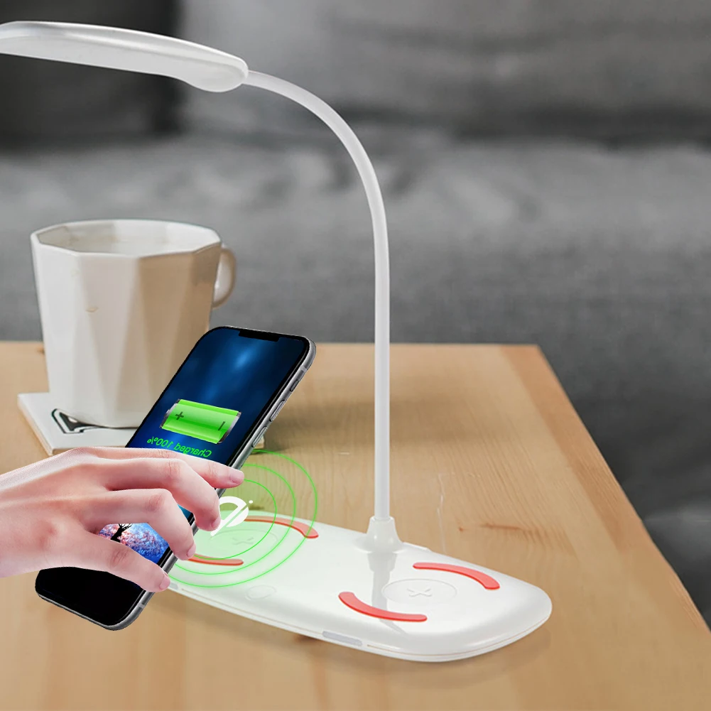 Светодиодная настольная лампа беспроводное зарядное устройство для iPhone XS MAX X XR 8