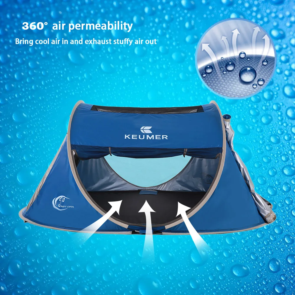 KEUMER Beach Tent Pop Up Open Large Automatic Instant Setup Easy Foldable Shelter 240* 180* 100cm with anti-UV Coating Camping