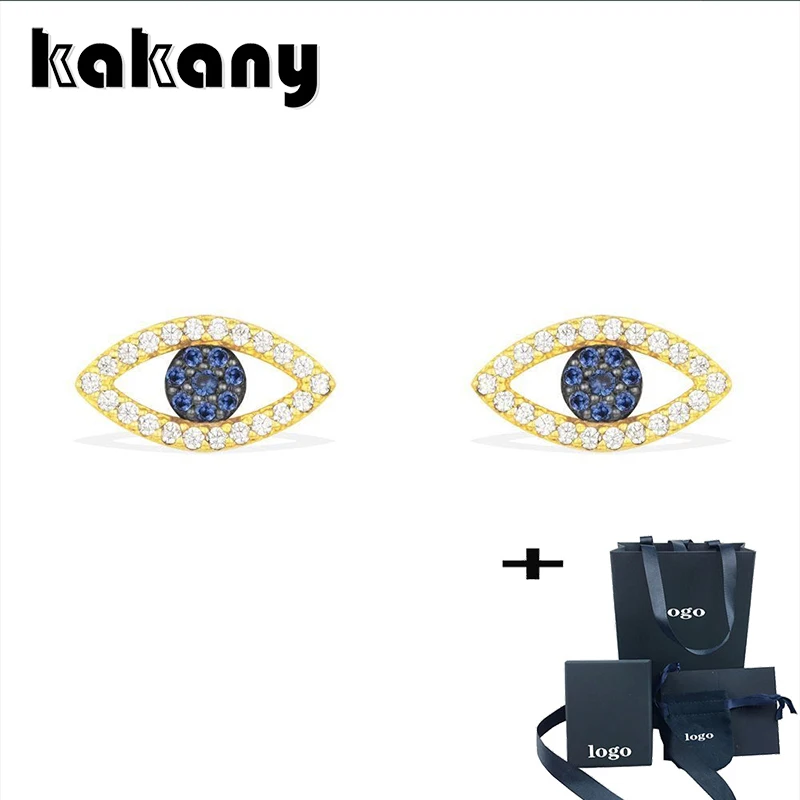 

Fashion High Quality Original 1: 1, Stunning Zircon Gold And Silver Lucky Eye Studs For Women's Luxury Jewelry Gifts