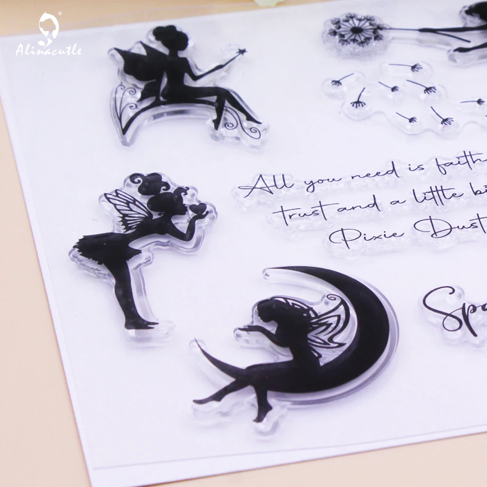 Прозрачные штампы Alinacutle весенние волшебные Волшебные блестки сделай сам альбом