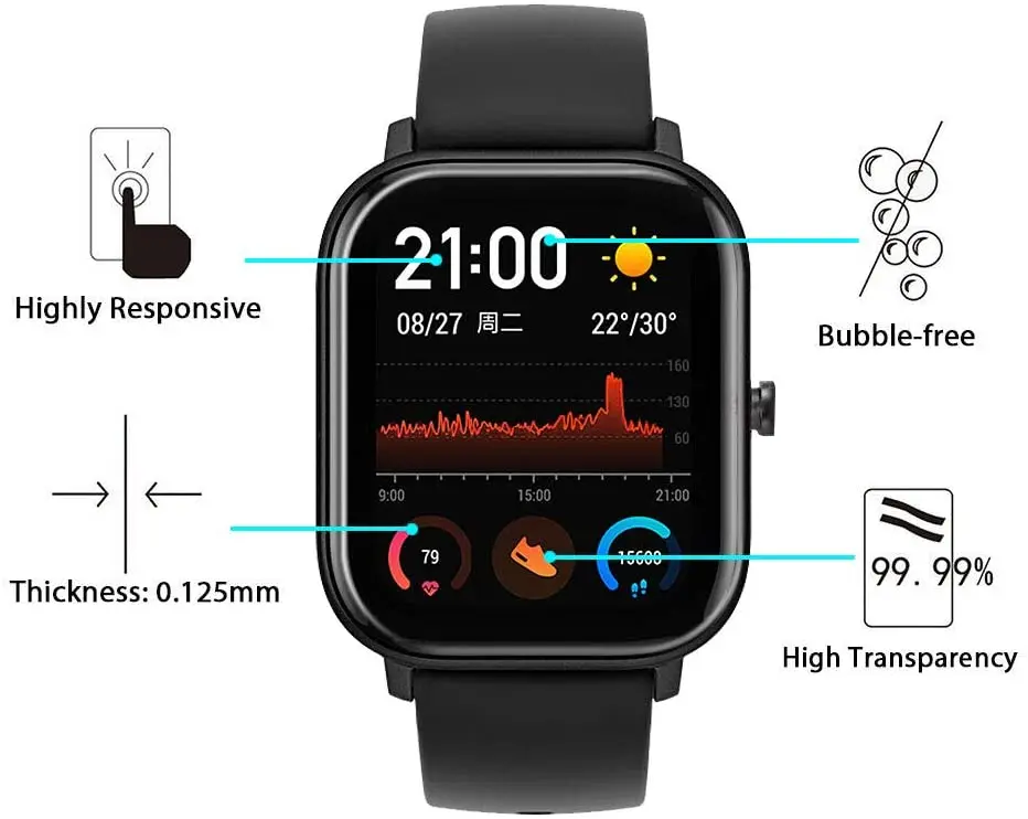6 шт полное покрытие ТПУ пластиковая защитная пленка для Huami Amazfit GTS 2 GTR2