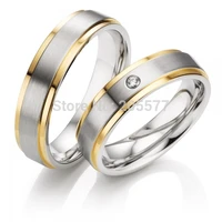 usa size 5 to 13 luxury classic custom handmade gold plating inlay pure health titanium wedding bands couples rings for lovers
