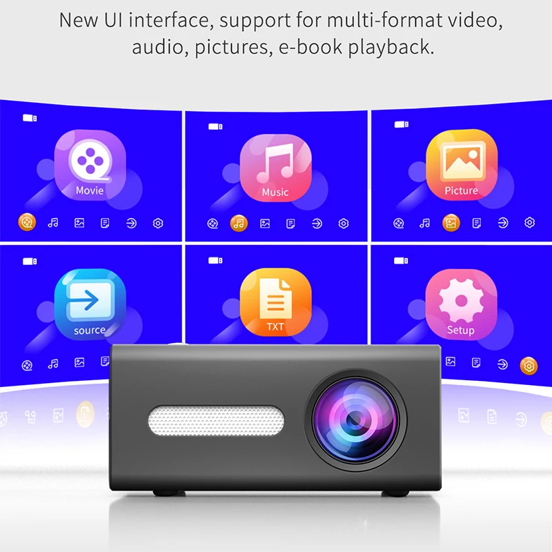 Vivicine Новый T300 светодиодный мини проектор 320x240 Пиксели поддерживает 1080P HDMI
