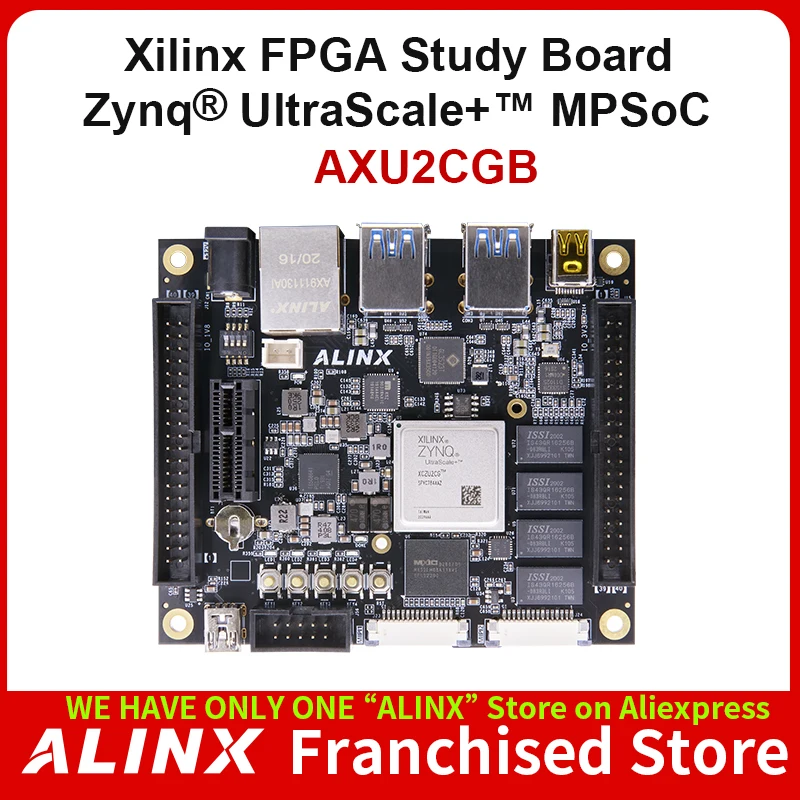 ALINX AXU2CGB: Xilinx Zynq UltraScale+ MPSoC ZU2CG FPGA  Board with Customzied Fan Vitis-AI DPU 2GB DDR4 8GB EMMC