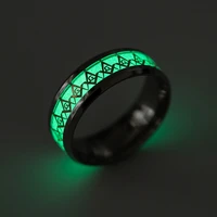 vintage mens titanium steel mens signet rings freemasonry masonic luminous glow in the dark ring for women men rings jewelry