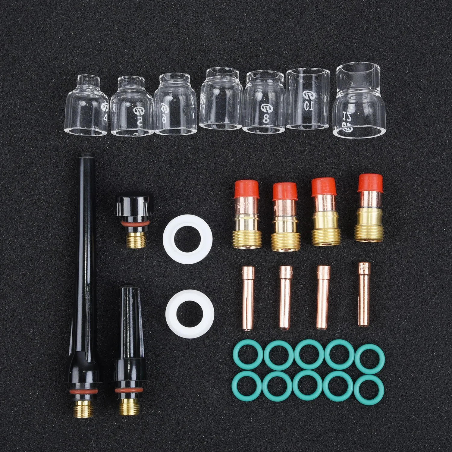 

30Pcs TIG Welding Torch Stubby Gas Lens 12# Pyrex Glass Cup Kit For WP-17/18/26 One Set TIG Welding Torch Accessories