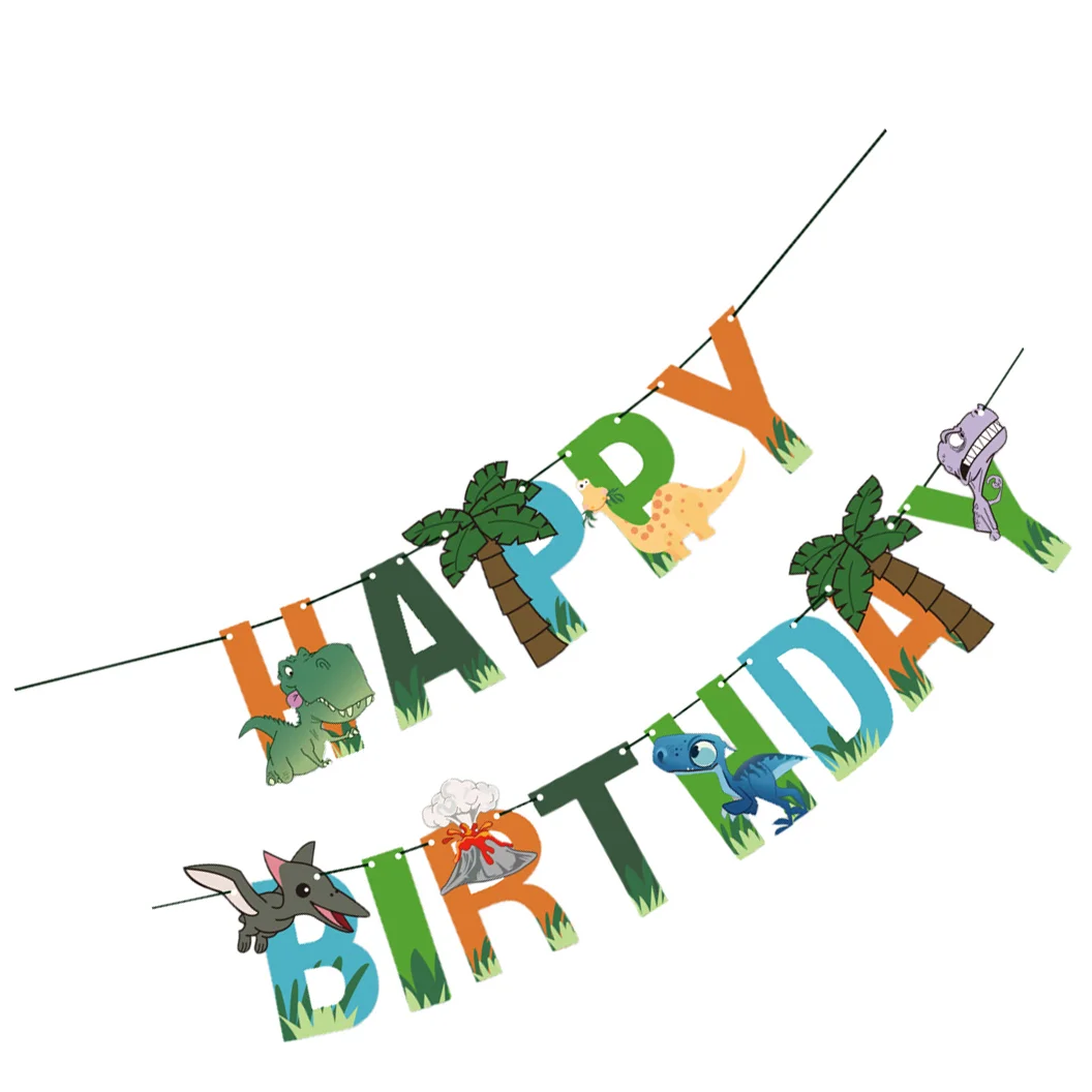 

1 Pc Birthday Banner Cartoon Party Banner Bunting (Assorted Color)