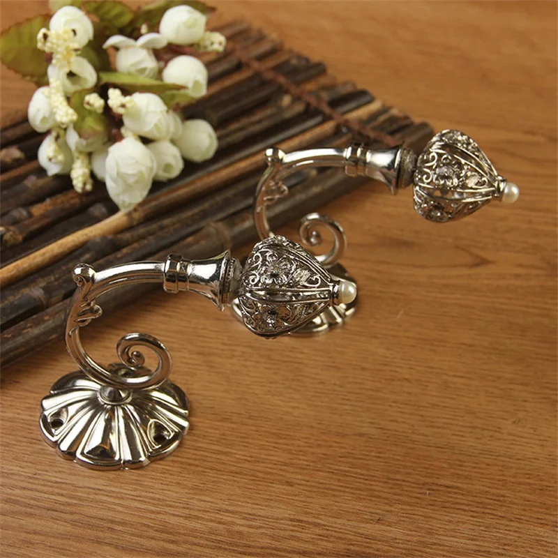 Европейский ретро золотой ажурный цветочный занавес с ушками настенный