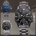 Часы наручные мужские кварцевые с календарем, простые модные аналоговые, стальные, с хронографом, подарок для мужчин