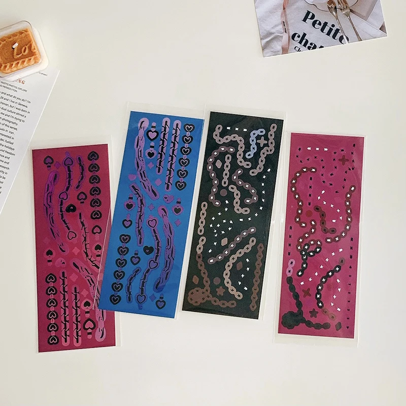 

Cute Laser Love Heart Chain Decorative Stickers Scrapbooking Journal Happy Plan Collage Album Diary Kawaii Stationery Sticker