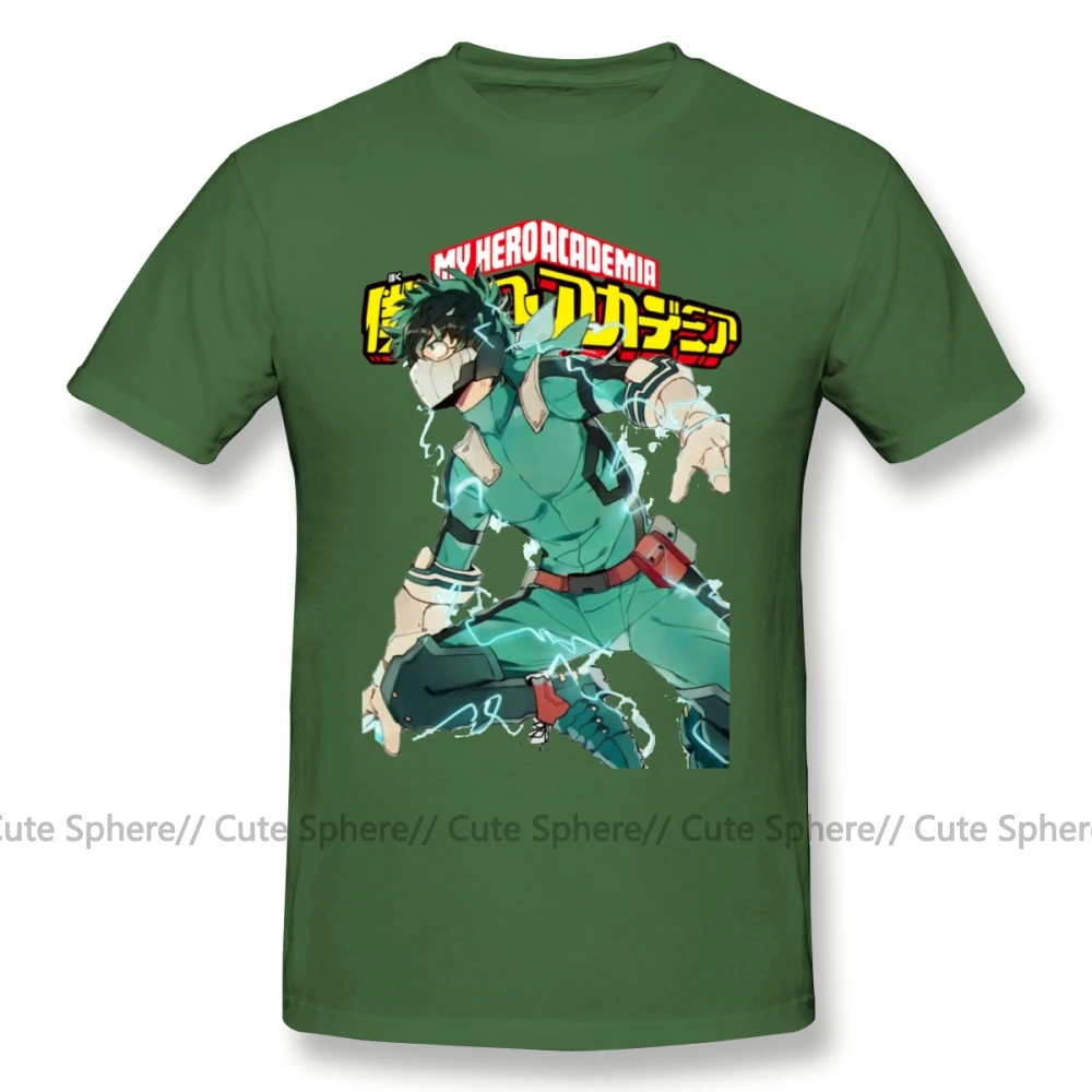 Deku футболка Deku с полным воротником, футболка My Hero Academy, потрясающая Базовая футболка, футболка из 100 хлопка с принтом XXX Man, футболка - Цвет: Army Green