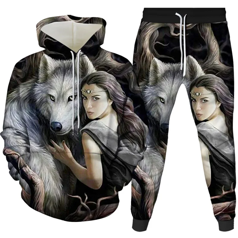 

2021 Fahion Hot New Men's 3D Hoodie Set 3D Print Fashion Fine Pattern Full Set Clothing Men's Outdoor Leisure Hoodie Sets