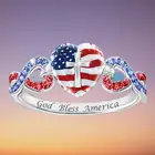 Женское Винтажное кольцо с американским флагом
