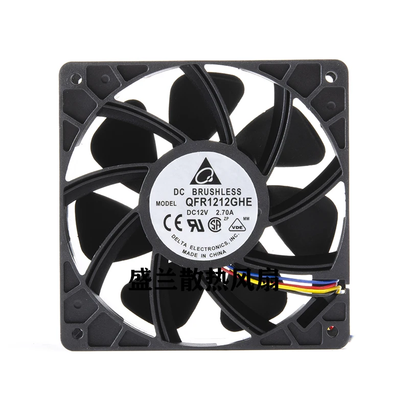 4-проводной вентилятор охлаждения сервера Delta Electronics QFR1212GHE, 12 В постоянного тока, 120 А, 120x38 мм