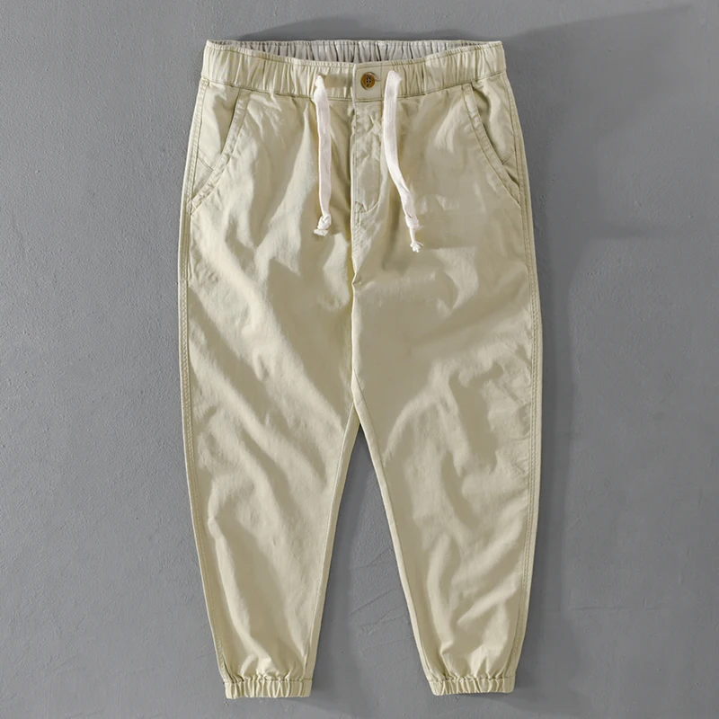 

Новинка 2021, брендовые итальянские повседневные брюки Suehaiwe, мужские хлопковые брюки до щиколотки с эластичным поясом, модная мужская одежда