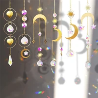 crystal sun catchers prisms hanging rainbow chaser love star moon for window curtains pendant home garden car lamp decor gifts