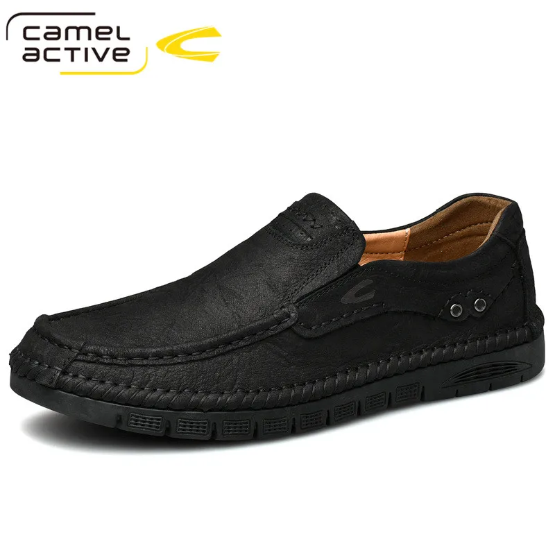 

Мужские деловые туфли Camel Active, черные универсальные туфли из натуральной кожи, на мягкой подошве, в британском стиле, повседневная обувь для ...