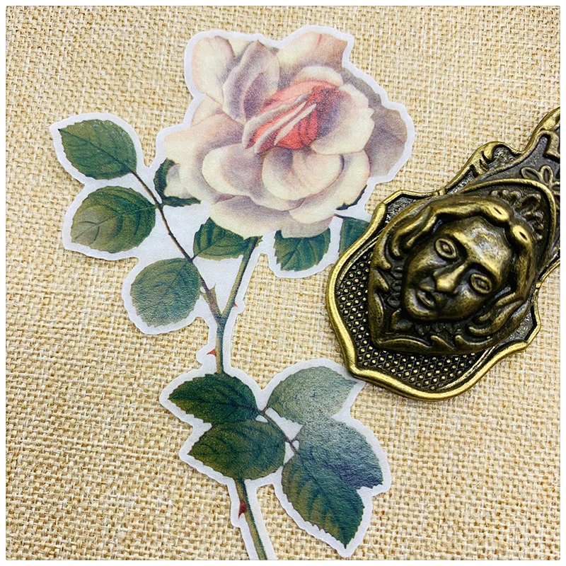 Наклейки в стиле ретро с цветами декоративные бумажные стикеры для блокнота