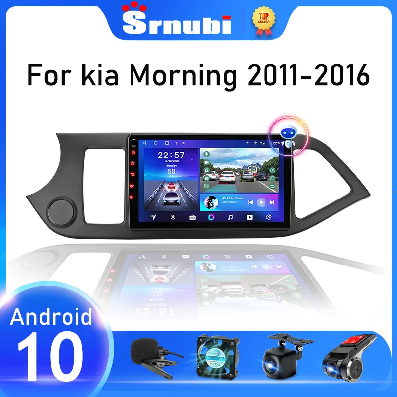 $82.11 Srnubi Android 10.0 Car Radio For KIA PICANTO Morning 2011 2012- 2016 Multimedia Player Navigaion GPS 2 din Stereo DVD Head unit