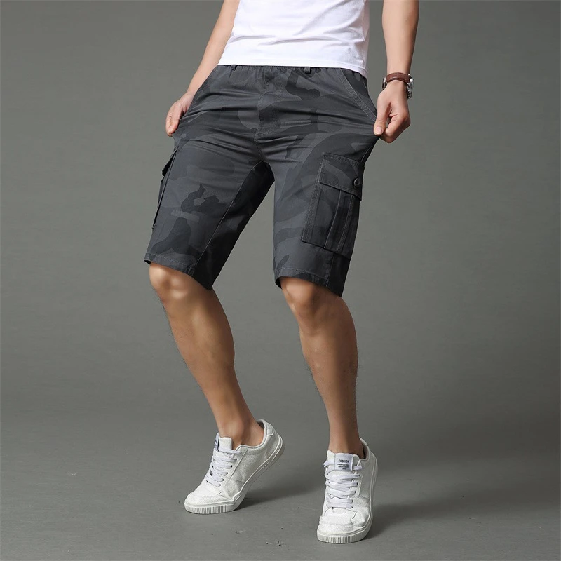 Шорты-карго мужские модные летние хлопковые камуфляжные короткие брюки