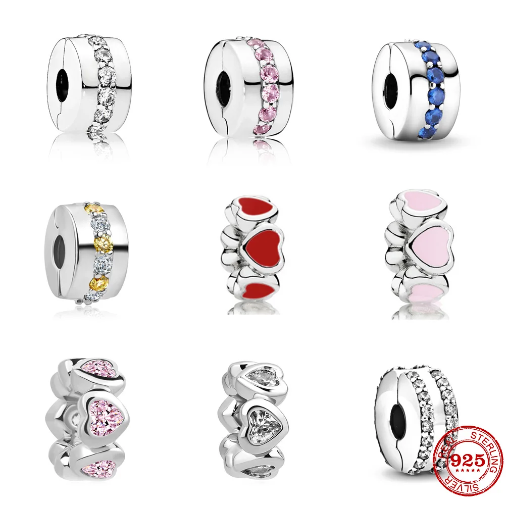 Новинка 925 Стерлинговое Серебро полированный зажим для любви ослепительные