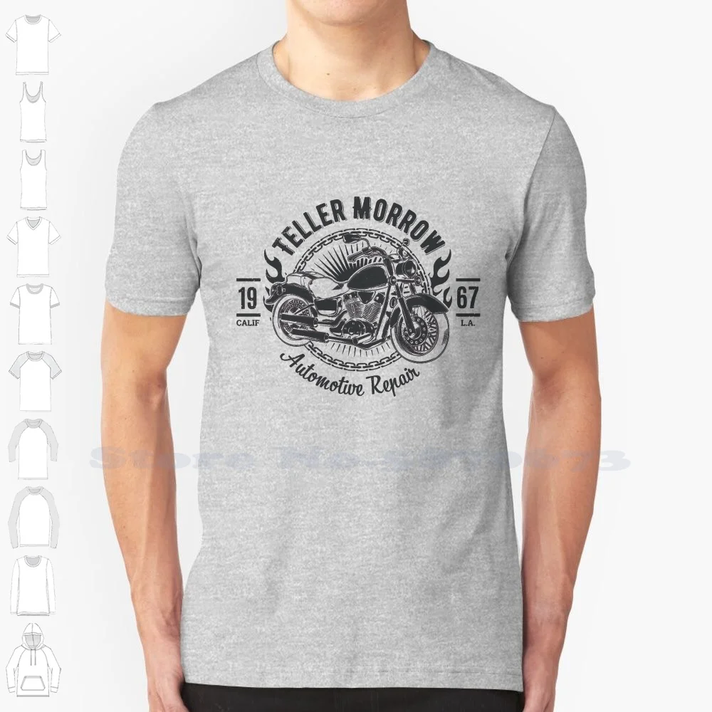 

Модная Винтажная Футболка Soa Teller Морроу для ремонта автомобиля, футболки с изображением сыновей анархии, Соа, мастера, мастера, калафорнии, К...