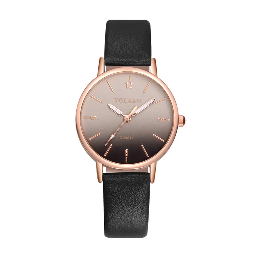 

Simple casual fashion gradient color belt graduated fresh art student quartz watch