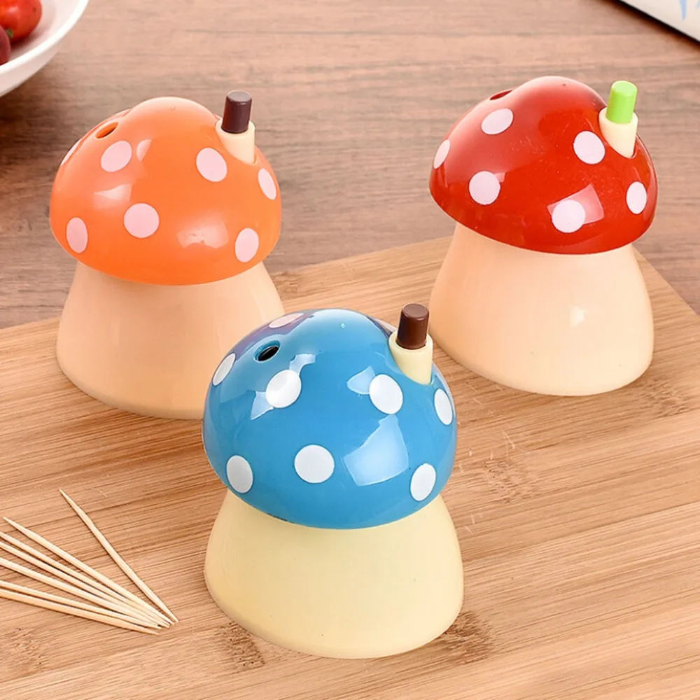 Многоцветные Мультяшные милые модные в форме гриба автоматические зубочистки