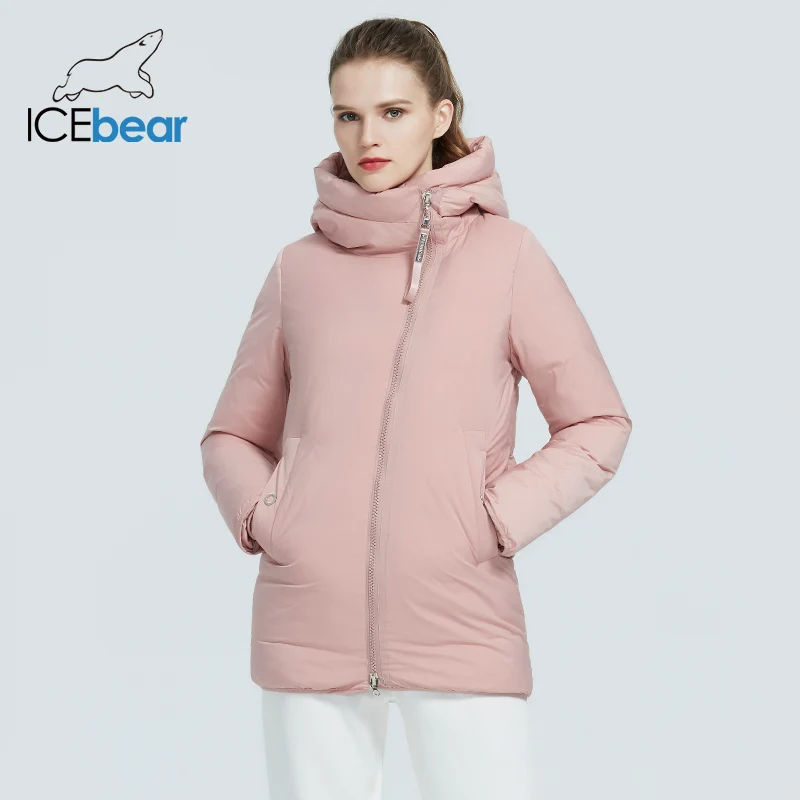 Icebear 2020 высококачественная женская куртка средней длины с капюшоном хлопковая