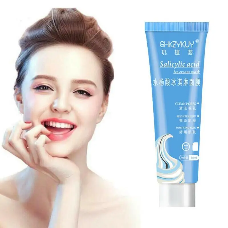 

Salicylic acid super cleansing mask ice cream mask moisturizing set can reduce acne marks and blackheads moisturizing skin care