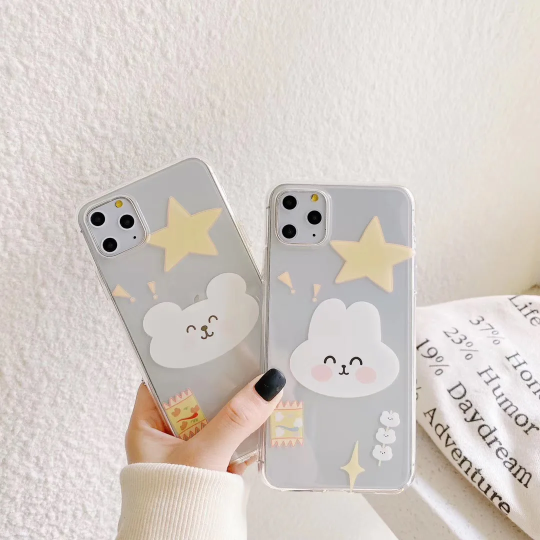 INS Корея милая иллюстрация забавная звезда медведь чехол для телефона с кроликом