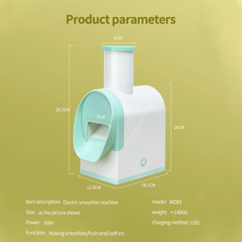 

New DIY Ice Crusher Household Appliances Ice Breaker USB Charging Milk Tea Ice Planer Continuous Ice Machine Kitchen Accessories