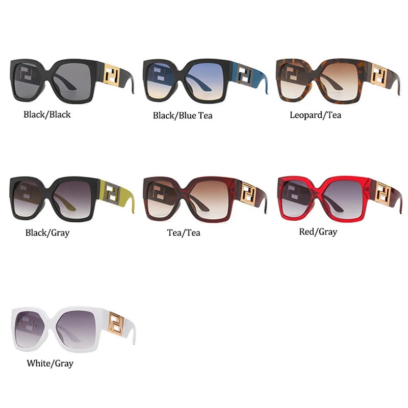 

2021 Red Oversized Square Sunglasses Women New Fashion Luxury Brand Gradients Lens sunglasses woman oculos de sol feminino