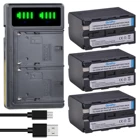 DuraPro 3 шт 7200mAh NP-F960 NP-F970 литий-ионная батарея + LED USB двойное зарядное устройство для SONY NP F950 F330 F550 F570 F750 F770 MC1500C 190P