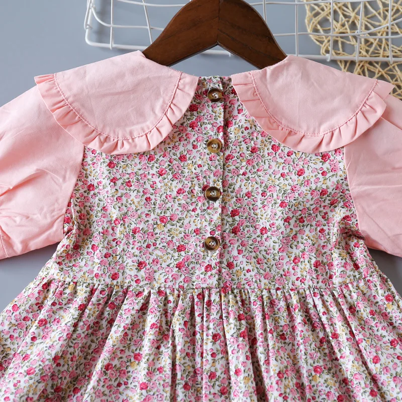 

Baby Kids Girl Princess Dresses For Girls Doll Collar Floral Dresses New 2021 Casual Summer Kids Girl Dress Short Sleeve Dress