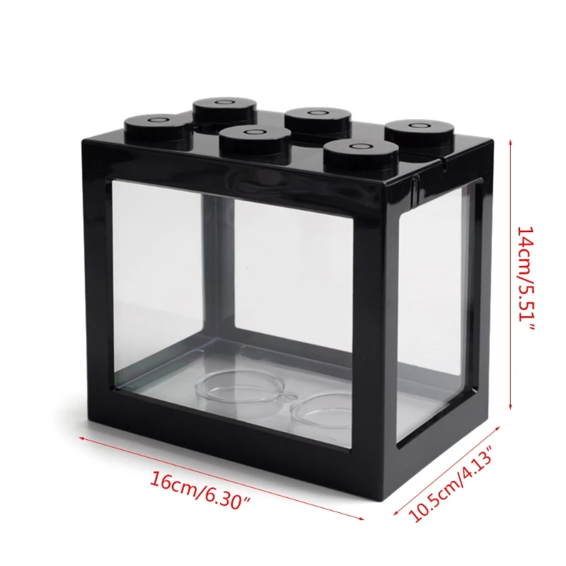 Betta Fish Tank Plastic Bowls Mini Aquarium Transparent Keeper Feeding Box for Turtle Pet Starter Kit | Дом и сад
