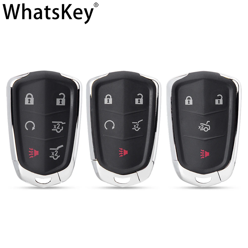 WhatsKey Replacement 3/4/5/6 Buttons Remote Key Shell Fob Case Cover For Cadillac Escalade ESV SRX XTS XT5 CTS CT6 ATS 2015-2019