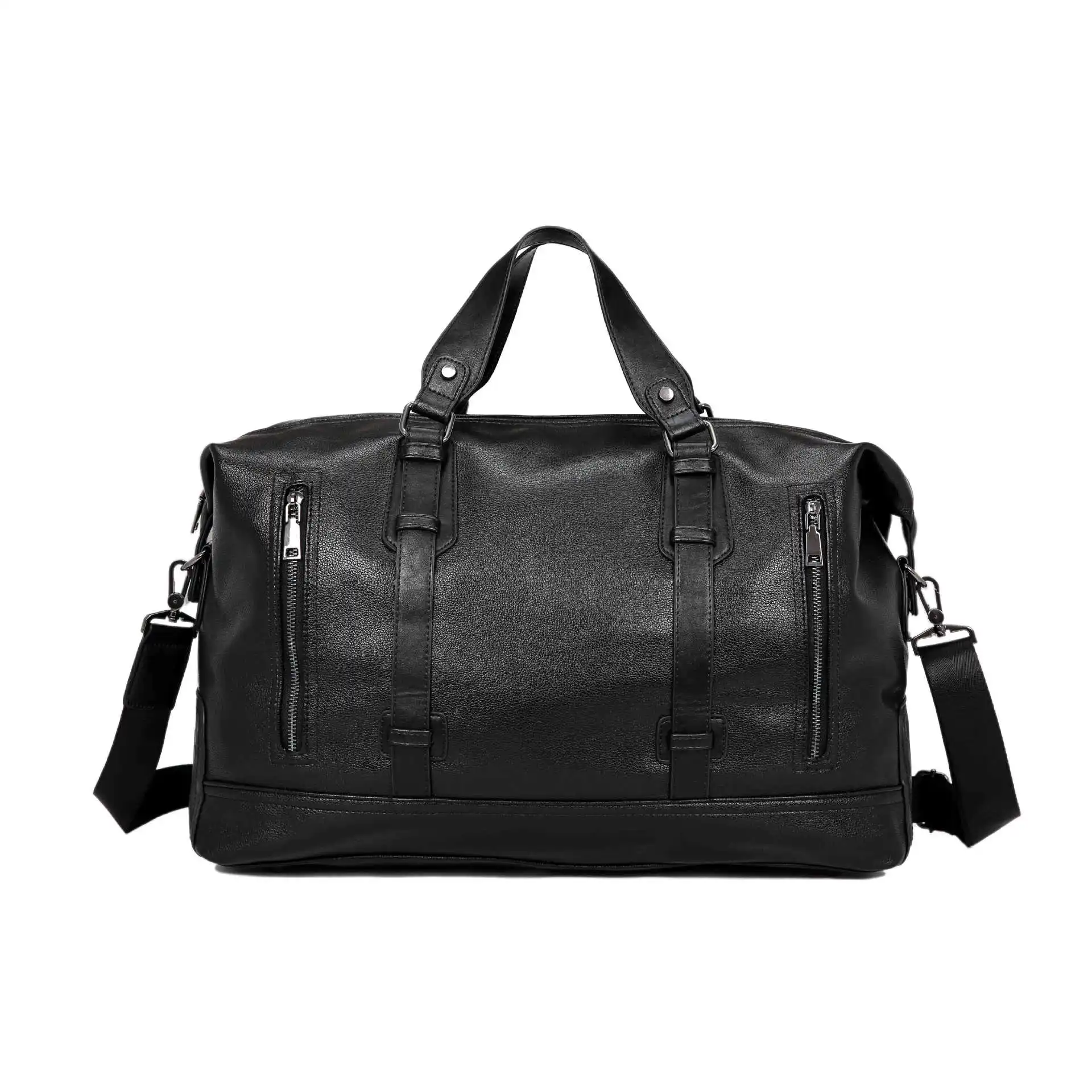 

Luxury Brand Men Travel Bag Waterproof Leather Handbag Large Luggage Travel Duffle Multifunction Tote Casual Black Shoulder Bags