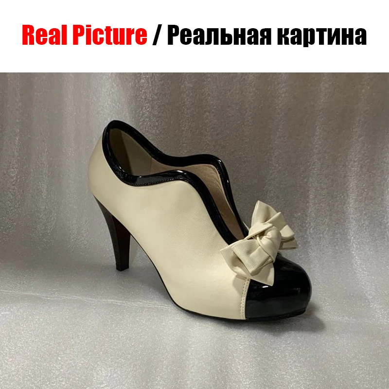 Karinluna/модные милые женские туфли лодочки на высоком каблуке с бантом размера плюс