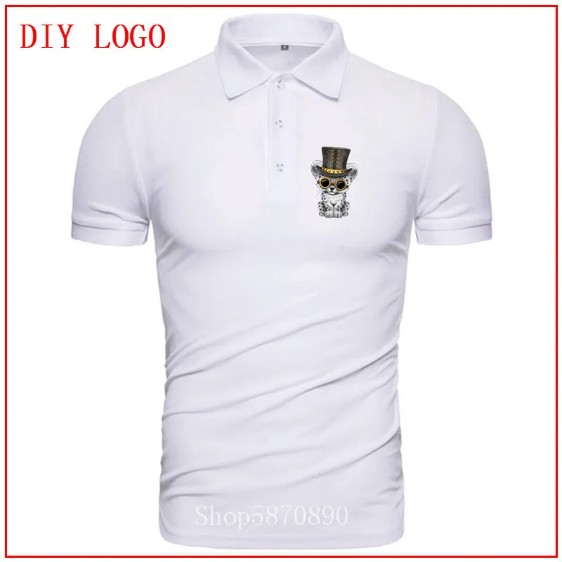 Рождественское поло 2020 праздничное Мужское со снежным леопардовым принтом