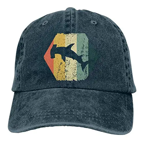 

Retro Hammerhead Shark Men Women Distressed Denim Fabric Baseball Cap Snapback Cap