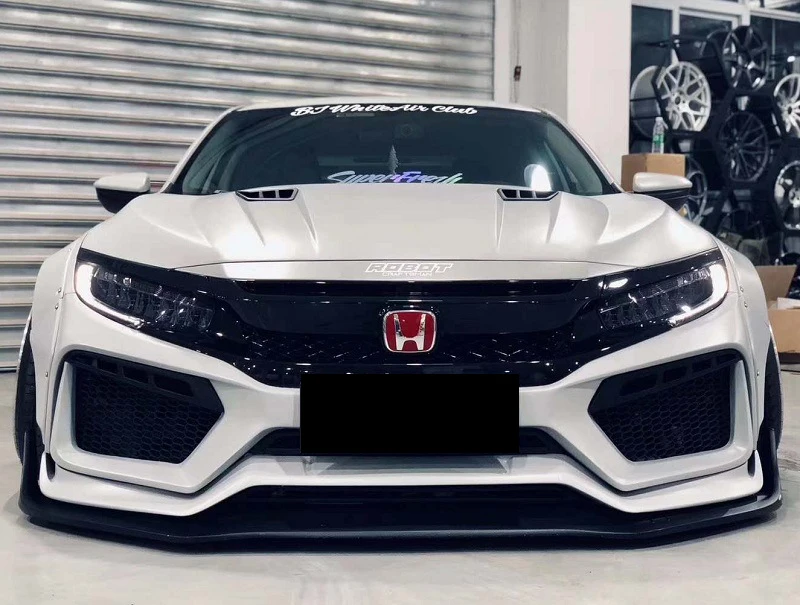 

Fit For Generation Ten Civic Refitted Robot Wide Body Front and Rear Bumper Cover Big Paage Side Skirt Wheel Eyebrow Door Panel